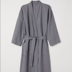 Grey Linen Robe